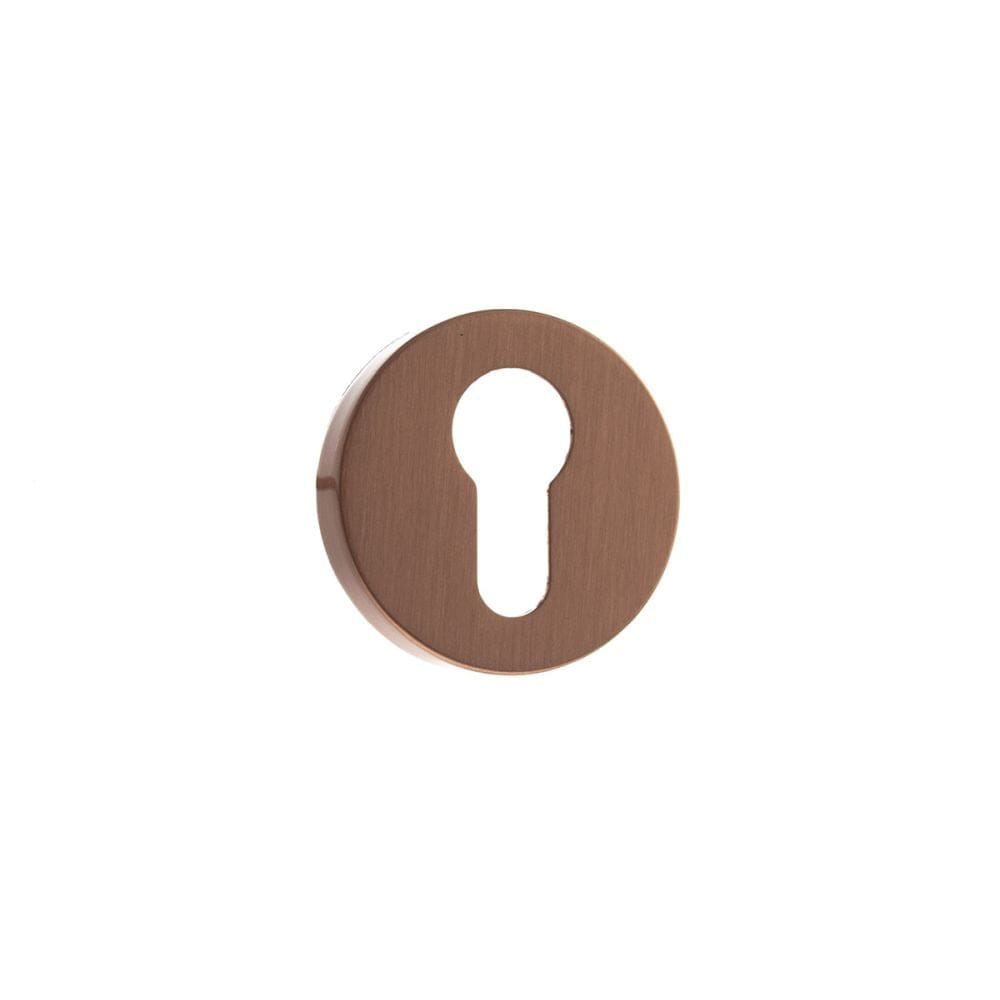 Forme Door Furniture Urban Satin Copper / Euro Profile Escutcheons Forme Euro Escutcheon on Minimal Round Rose - Urban Satin Copper