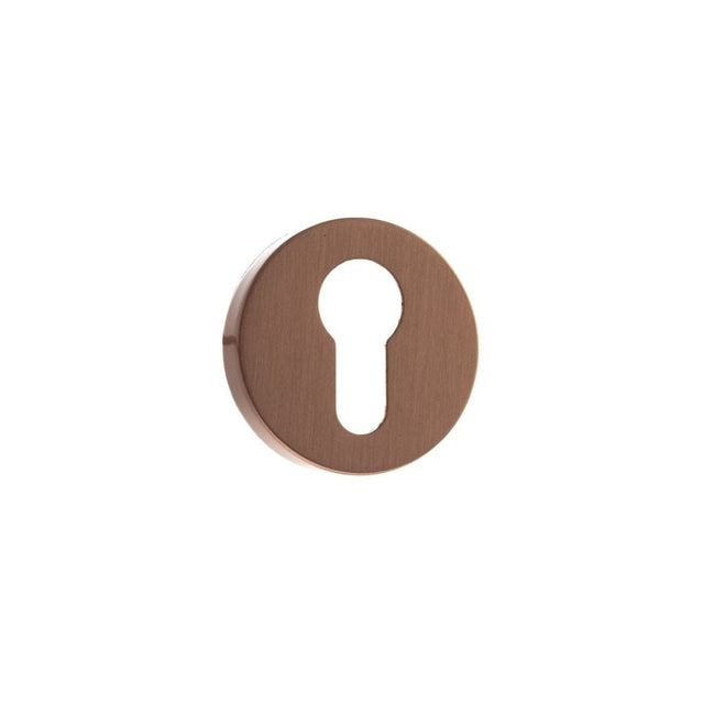 Forme Door Furniture Urban Satin Copper / Euro Profile Escutcheons Forme Euro Escutcheon on Minimal Round Rose - Urban Satin Copper