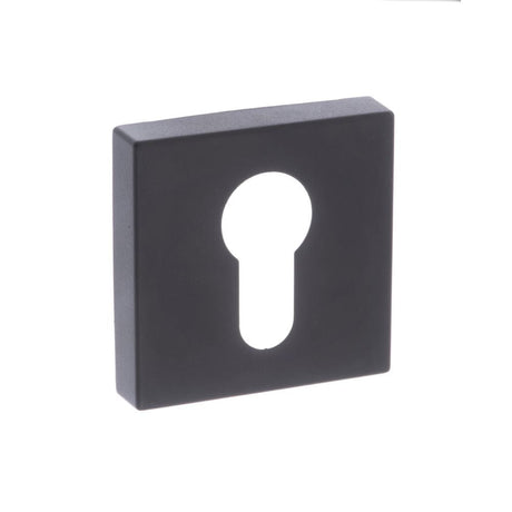 Forme Door Furniture Matt Black / Euro Profile Escutcheons Forme Euro Escutcheon on Minimal Square Rose - Matt Black