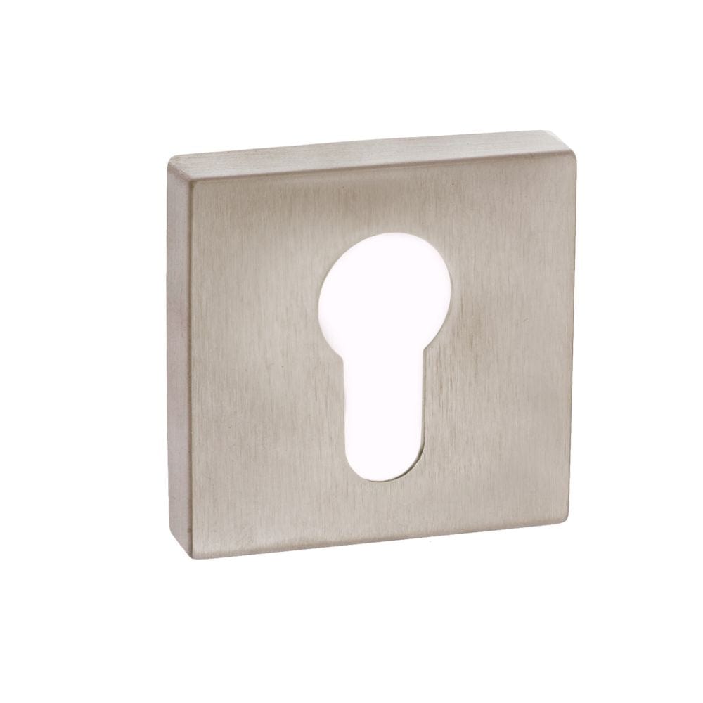 Forme Door Furniture Satin Nickel / Euro Profile Escutcheons Forme Euro Escutcheon on Minimal Square Rose - Satin Nickel