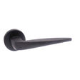 Forme Door Furniture Matt Black / Round Rose Forme Foglia Designer Lever on Minimal Round Rose - Matt Black