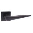 Forme Door Furniture Matt Black / Square Rose Forme Foglia Designer Lever on Minimal Square Rose - Matt Black