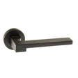 Forme Door Furniture Matt Black / Round Rose Forme Ginevra Designer Lever on Minimal Round Rose - Matt Black