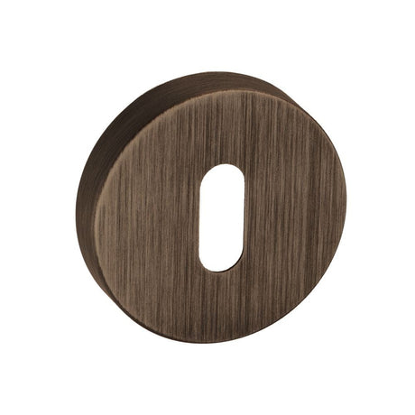 Forme Door Furniture Urban Bronze / Mortice Key Profile Escutcheons Forme Key Escutcheon on Minimal Round Rose - Urban Bronze