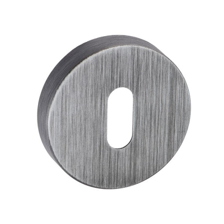 Forme Door Furniture Urban Graphite / Mortice Key Profile Escutcheons Forme Key Escutcheon on Minimal Round Rose - Urban Graphite