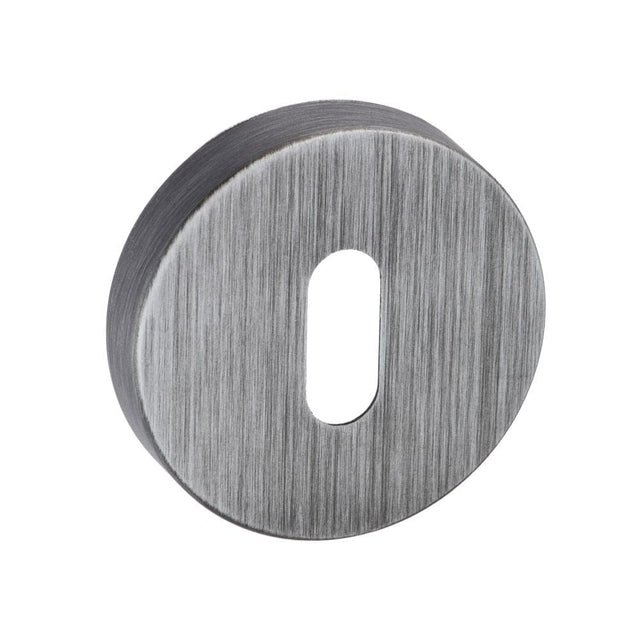 Forme Door Furniture Urban Graphite / Mortice Key Profile Escutcheons Forme Key Escutcheon on Minimal Round Rose - Urban Graphite