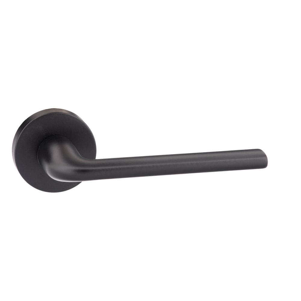 Forme Door Furniture Matt Black / Round Rose Forme Milly Designer Lever on Minimal Round Rose - Matt Black