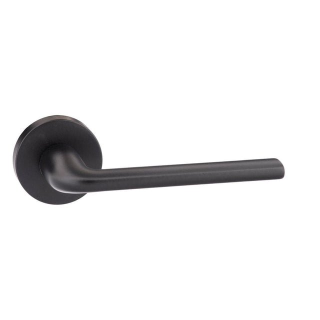 Forme Door Furniture Matt Black / Round Rose Forme Milly Designer Lever on Minimal Round Rose - Matt Black