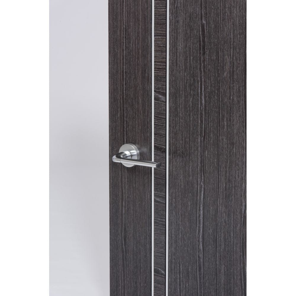 Forme Door Furniture Satin Chrome/Polished Chrome / Round Rose Forme Milly Designer Lever on Minimal Round Rose - Satin Chrome/Polished Chrome