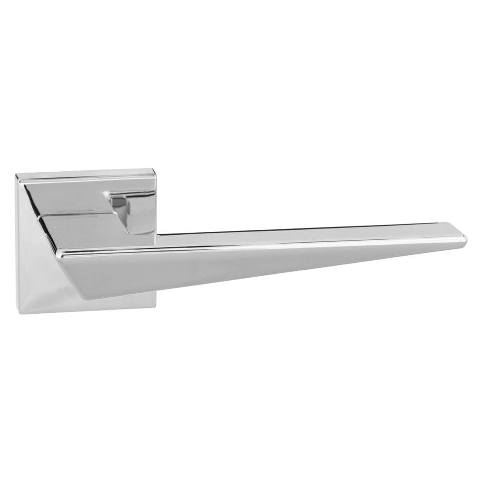 Forme Door Furniture Polished Chrome / Square Rose Forme Naxos Designer Lever on Minimal Square Rose - Polished Chrome