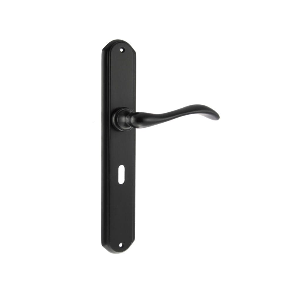 Forme Door Furniture Matt Black / Std. Lock Handles Forme Valence Solid Brass Key Lever on Backplate - Matt Black