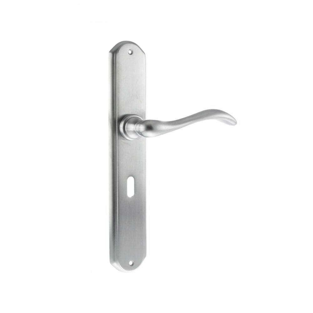 Forme Door Furniture Satin Chrome / Std. Lock Handles Forme Valence Solid Brass Key Lever on Backplate - Satin Chrome