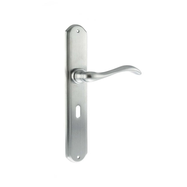 Forme Door Furniture Satin Chrome / Std. Lock Handles Forme Valence Solid Brass Key Lever on Backplate - Satin Chrome