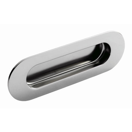 This is an image of a Eurospec - Radius Flush Pull - Bright Stainless Steel that is availble to order from Trade Door Handles in Kendal.