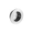 This is an image of a Eurospec - Circular Flush Pull - Satin Stainless Steel that is availble to order from Trade Door Handles in Kendal.