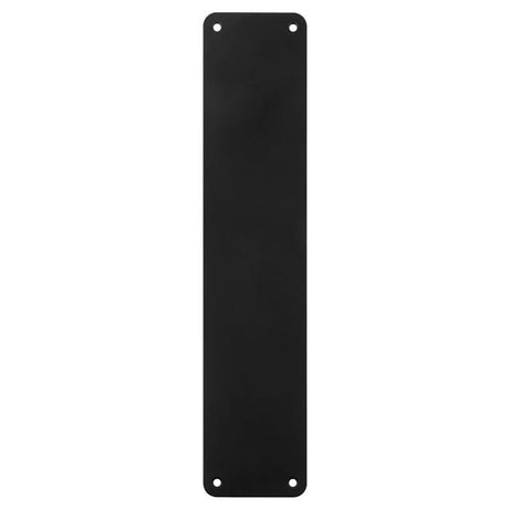 This is an image of a Carlisle Brass - Finger Plate Plain - Matt Black that is availble to order from Trade Door Handles in Kendal.