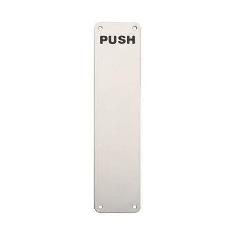 This is an image of a Eurospec - Finger Plate Push - Bright Stainless Steel that is availble to order from Trade Door Handles in Kendal.