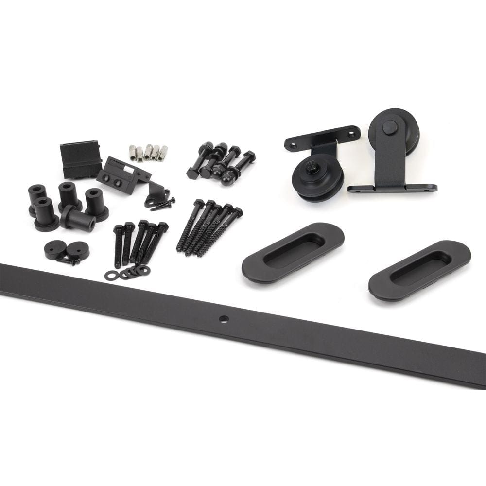 From The Anvil Door Furniture Black / Sliding Door Gear From The Anvil - 100kg Black (Top Mount) Sliding Door Hardware Kit (3m Track)