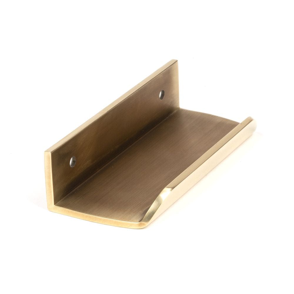 From The Anvil Cabinet Hardware Aged Brass / Edge Pull / 100mm From The Anvil - Aged Brass 100mm Moore Edge Pull