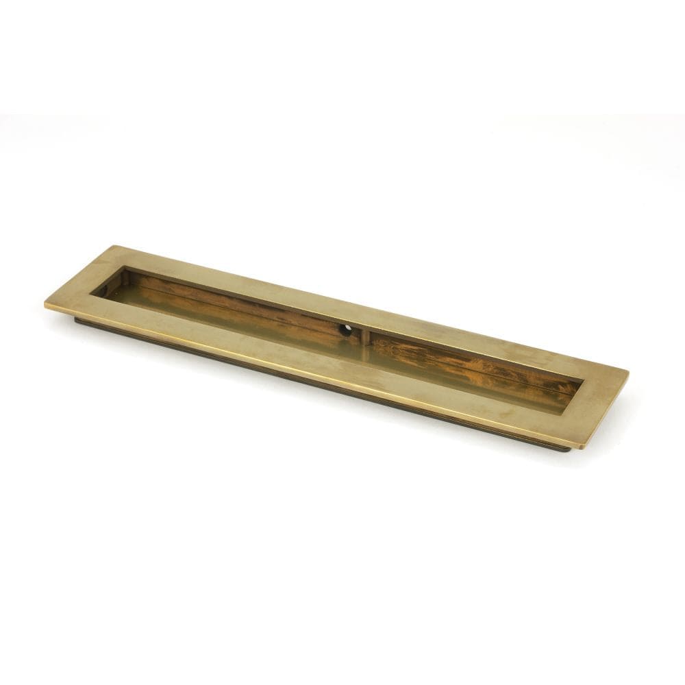 From The Anvil Door Furniture Aged Brass / Flush Handle / Rectangular From The Anvil - Aged Brass 250mm Plain Rectangular Pull