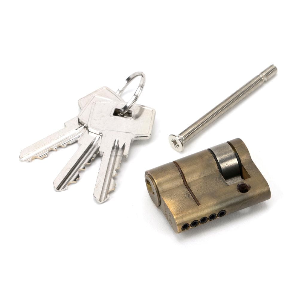 From The Anvil Locks & Latches Aged Brass / Euro Cylinders Single / 30 x 10mm From The Anvil - Aged Brass 30/10 5pin Single Cylinder