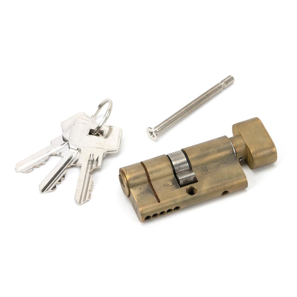 From The Anvil Locks & Latches Aged Brass / Euro Cylinder & Turn / 30 x 30mm From The Anvil - Aged Brass 30/30 5pin Euro Cylinder/Thumbturn KA