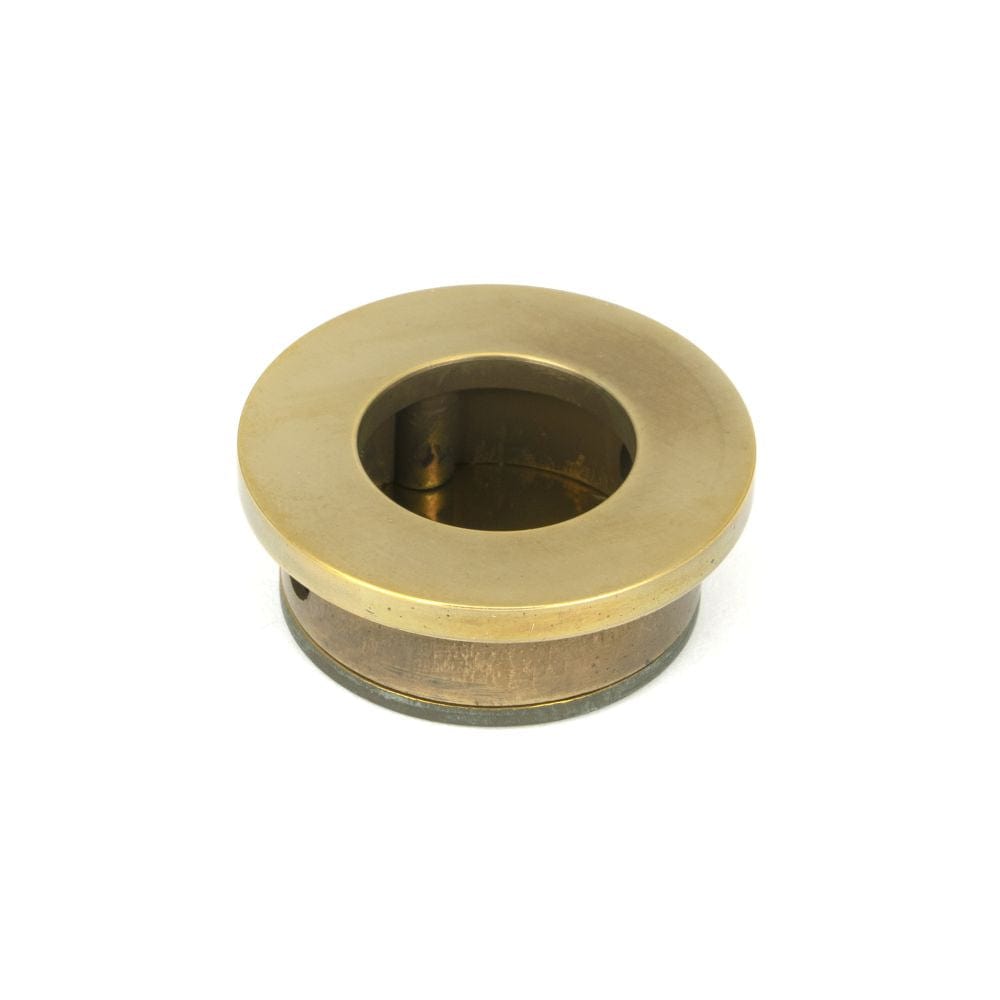 From The Anvil Door Furniture Aged Brass / Door Edge Pull / Round From The Anvil - Aged Brass 34mm Round Finger Edge Pull