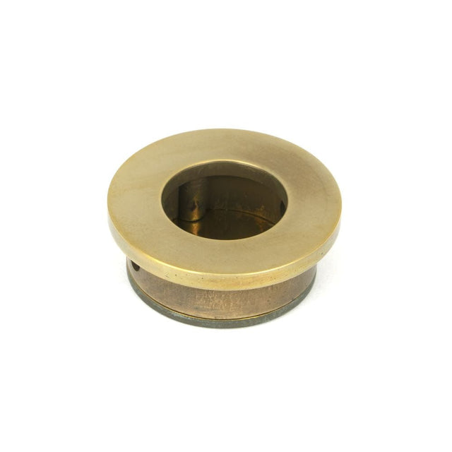 From The Anvil Door Furniture Aged Brass / Door Edge Pull / Round From The Anvil - Aged Brass 34mm Round Finger Edge Pull