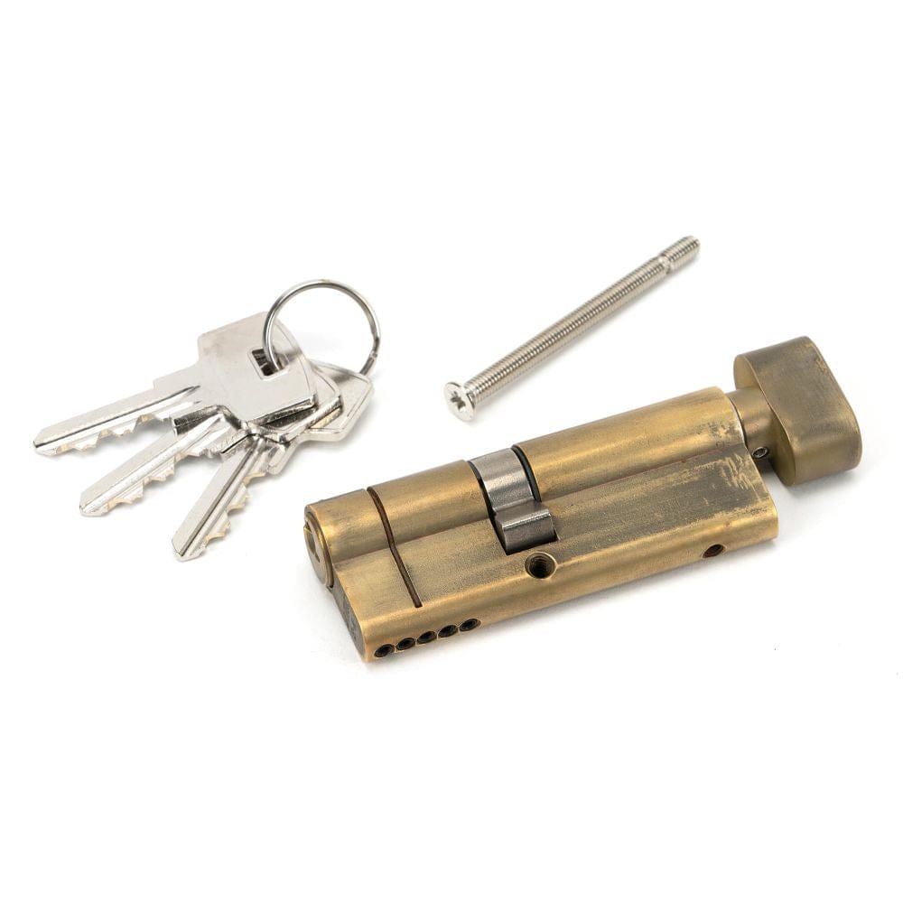From The Anvil Locks & Latches Aged Brass / Euro Cylinder & Turn / 35 x 45mm From The Anvil - Aged Brass 35/45T 5pin Euro Cylinder/Thumbturn