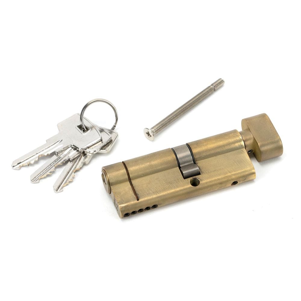 From The Anvil Locks & Latches Aged Brass / Euro Cylinder & Turn / 35 x 45mm From The Anvil - Aged Brass 35T/45 5pin Euro Cylinder/Thumbturn