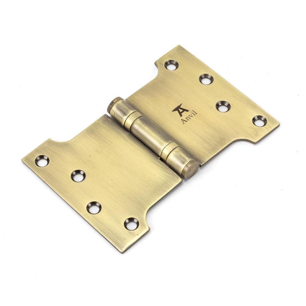 From The Anvil Hinges Aged Brass / Parliament Hinges / 4" x (102mm) From The Anvil - Aged Brass 4" x 4" x 6" Parliament Hinge (pair) ss