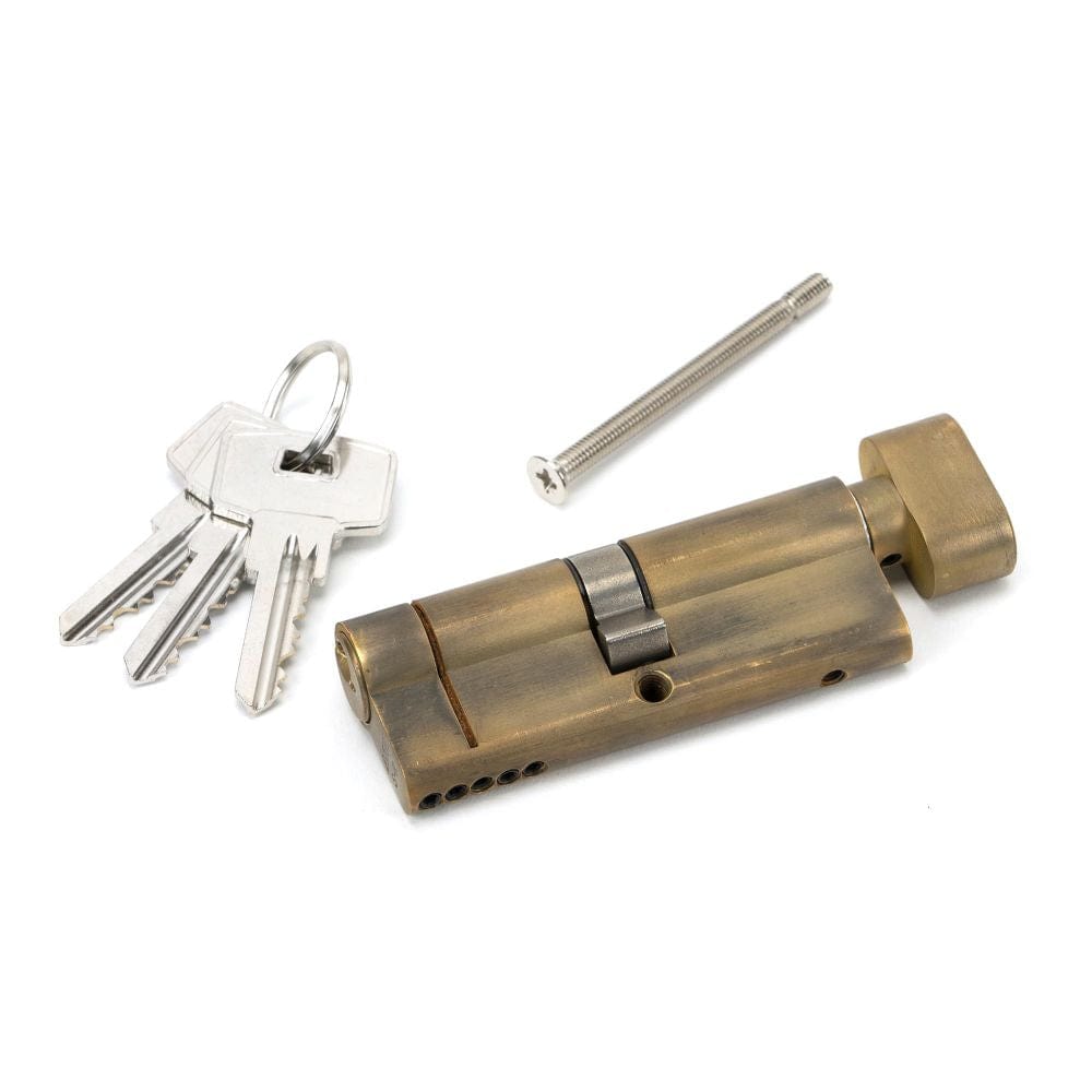 From The Anvil Locks & Latches Aged Brass / Euro Cylinder & Turn / 40 x 40mm From The Anvil - Aged Brass 40/40 5pin Euro Cylinder/Thumbturn