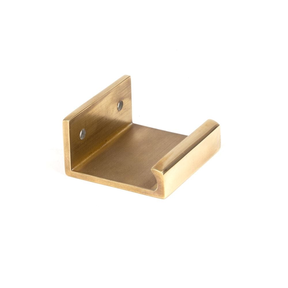 From The Anvil Cabinet Hardware Aged Brass / Edge Pull / 50mm From The Anvil - Aged Brass 50mm Plain Edge Pull