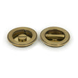 From The Anvil Door Furniture Aged Brass / Round Flush Pull (Privacy) / Round From The Anvil - Aged Brass 75mm Plain Round Pull - Privacy Set