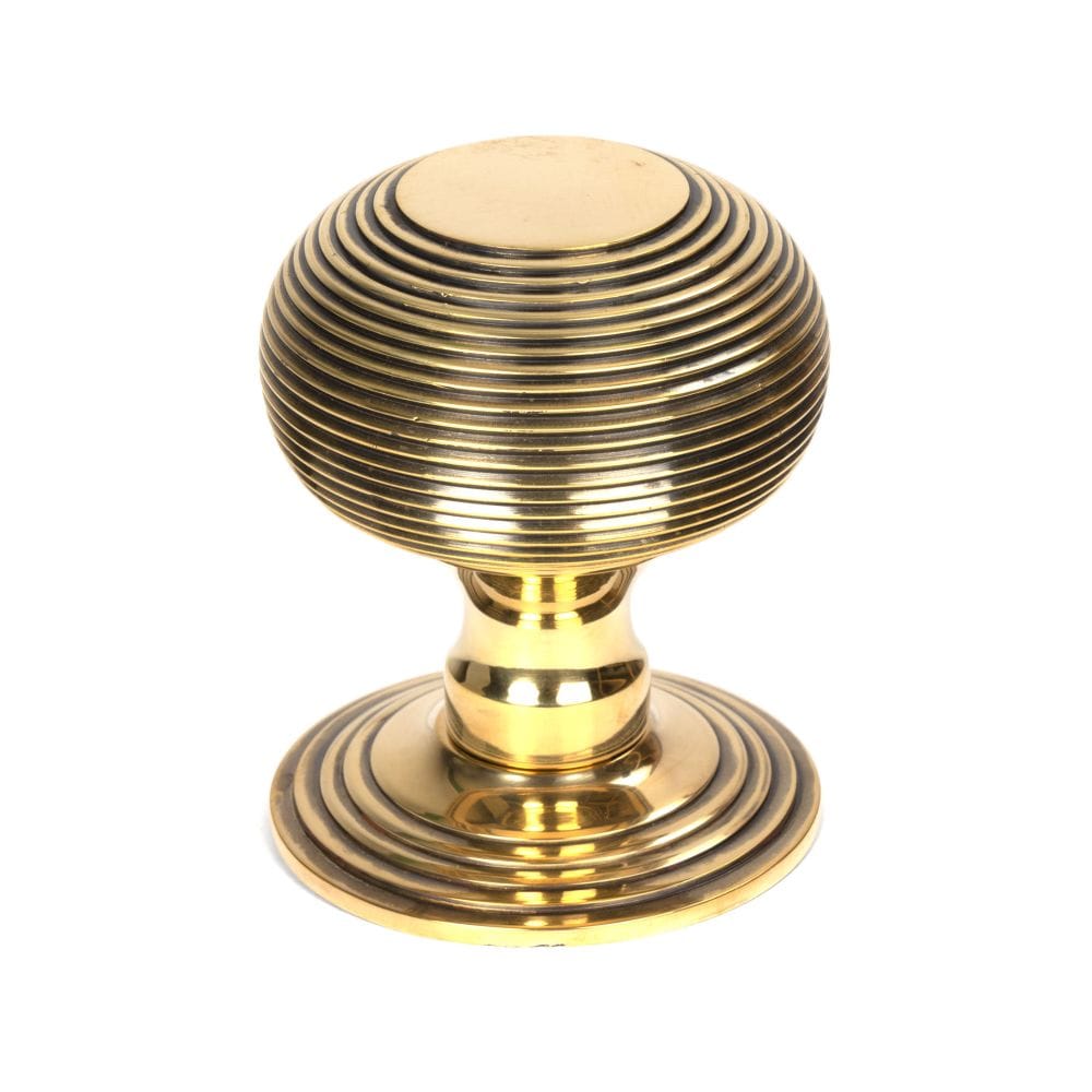 From The Anvil Door Furniture Aged Brass / Beehive Centre Door Knob From The Anvil - Aged Brass Beehive Centre Door Knob