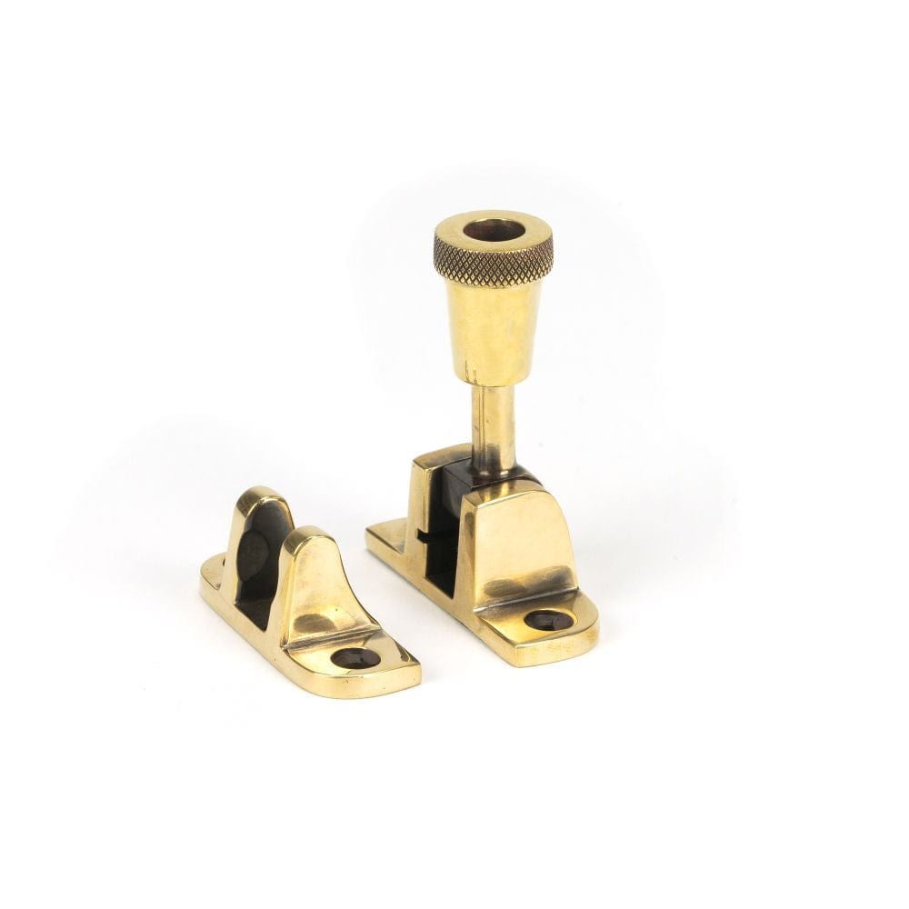From The Anvil Window Furniture Aged Brass / Sash Window Brighton Fasteners / Yes From The Anvil - Aged Brass Brompton Brighton Fastener (Radiused)