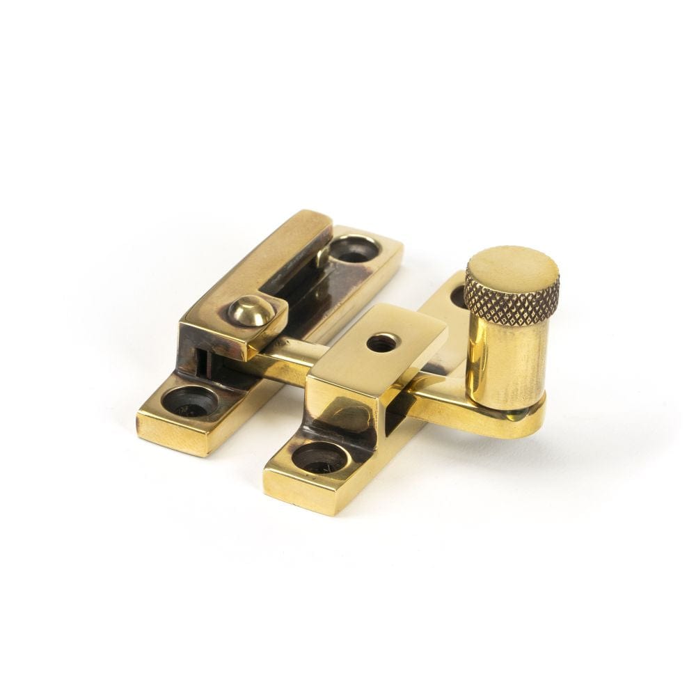 From The Anvil Window Furniture Aged Brass / Sash Window Quadrant Fasteners / Yes From The Anvil - Aged Brass Brompton Quadrant Fastener - Narrow