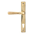 From The Anvil Door Furniture Aged Brass / Multi Point Lock Set / 92mm c/c From The Anvil - Aged Brass Hammered Newbury Slimline Espag. Lock Set