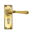 From The Anvil Door Furniture Aged Brass / Euro Profile Lock Handles From The Anvil - Aged Brass Newbury Lever Euro Lock Set