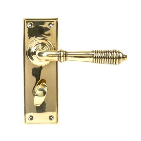 From The Anvil Door Furniture Aged Brass / Bathroom Lock Handles From The Anvil - Aged Brass Reeded Lever Bathroom Set