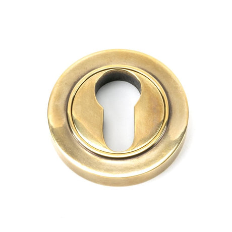 From The Anvil Door Furniture Aged Brass / Euro Profile Escutcheons From The Anvil - Aged Brass Round Euro Escutcheon (Plain)