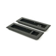 From The Anvil Door Furniture Aged Bronze / Rectangular Flush Pull (Privacy) / Rectangular From The Anvil - Aged Bronze 175mm Art Deco Rectangular Pull - Privacy Set