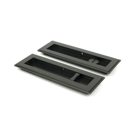 From The Anvil Door Furniture Aged Bronze / Rectangular Flush Pull (Privacy) / Rectangular From The Anvil - Aged Bronze 175mm Art Deco Rectangular Pull - Privacy Set