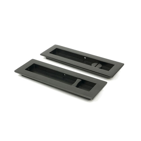 From The Anvil Door Furniture Aged Bronze / Rectangular Flush Pull (Privacy) / Rectangular From The Anvil - Aged Bronze 175mm Plain Rectangular Pull - Privacy Set
