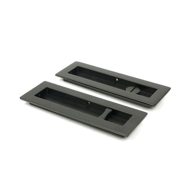 From The Anvil Door Furniture Aged Bronze / Rectangular Flush Pull (Privacy) / Rectangular From The Anvil - Aged Bronze 175mm Plain Rectangular Pull - Privacy Set