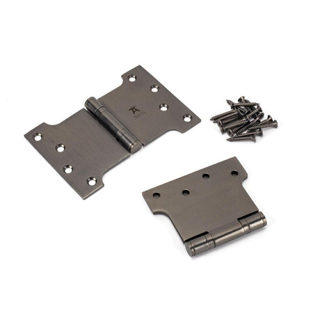 From The Anvil Hinges Aged Bronze / Parliament Hinges / 4" x (102mm) From The Anvil - Aged Bronze 4" x 4" x 6" Parliament Hinge (pair) ss