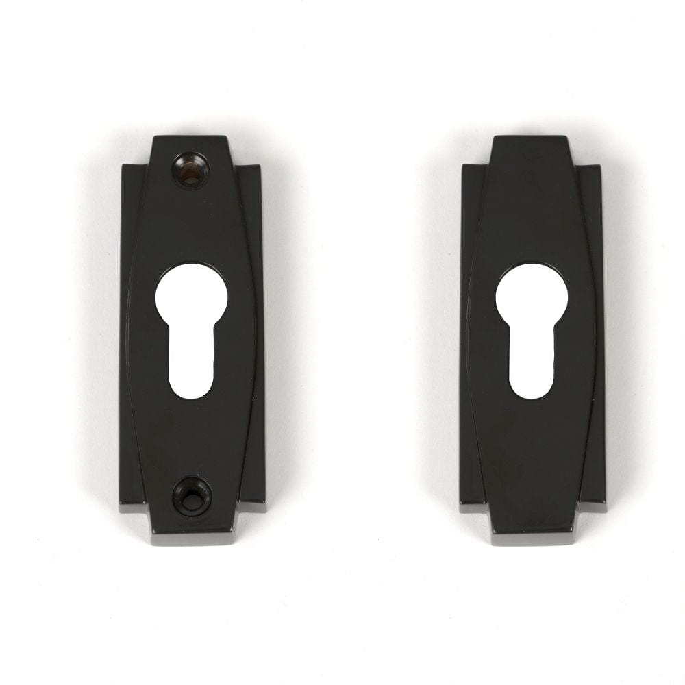 From The Anvil Door Furniture Aged Bronze / Euro Profile Escutcheons From The Anvil - Aged Bronze Art Deco Euro Escutcheon