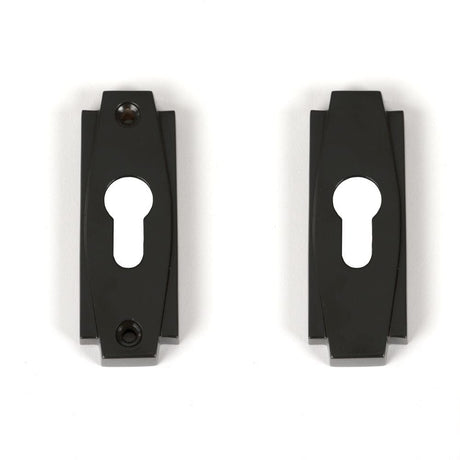 From The Anvil Door Furniture Aged Bronze / Euro Profile Escutcheons From The Anvil - Aged Bronze Art Deco Euro Escutcheon