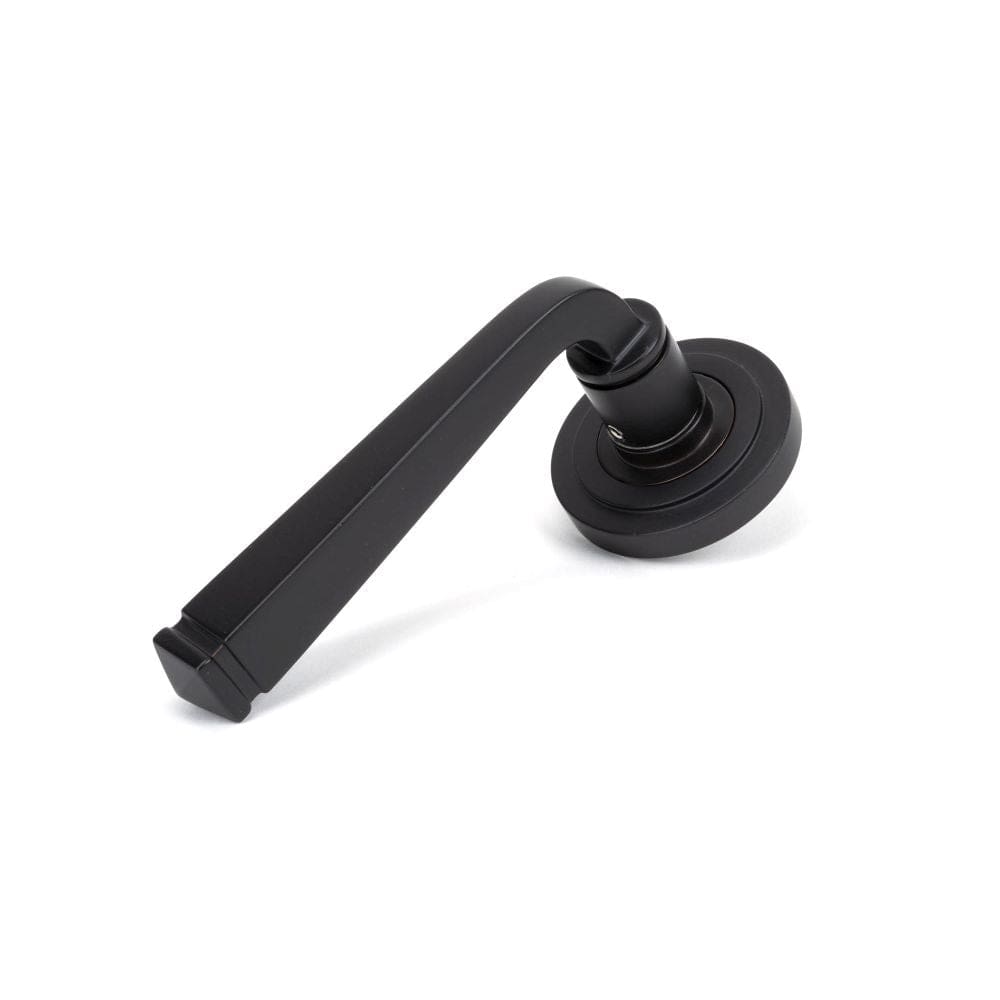 From The Anvil Door Furniture Aged Bronze / Round Rose From The Anvil - Aged Bronze Avon Round Lever on Rose Set (Art Deco) - Unsprung