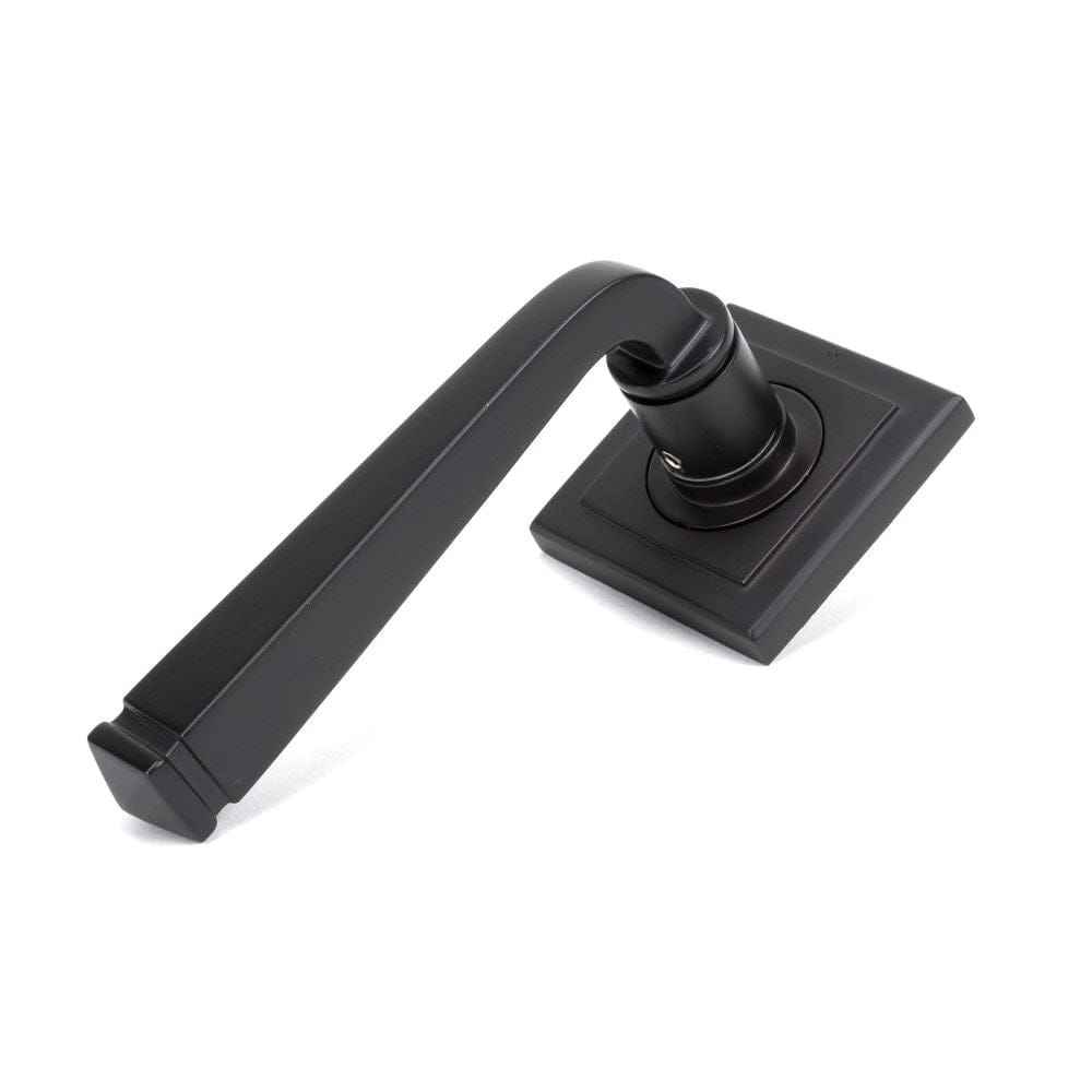 From The Anvil Door Furniture Aged Bronze / Square Rose From The Anvil - Aged Bronze Avon Round Lever on Rose Set (Square) - Unsprung